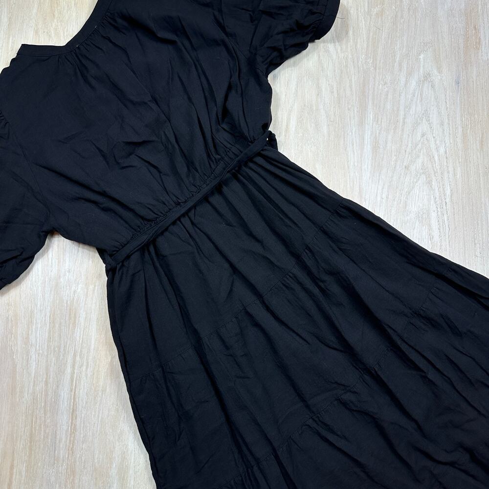 Baltic Born Black Maxi Dress 1XL Puff Sleeve Tiered Cottagecore Romantic Praire - Picture 12 of 13